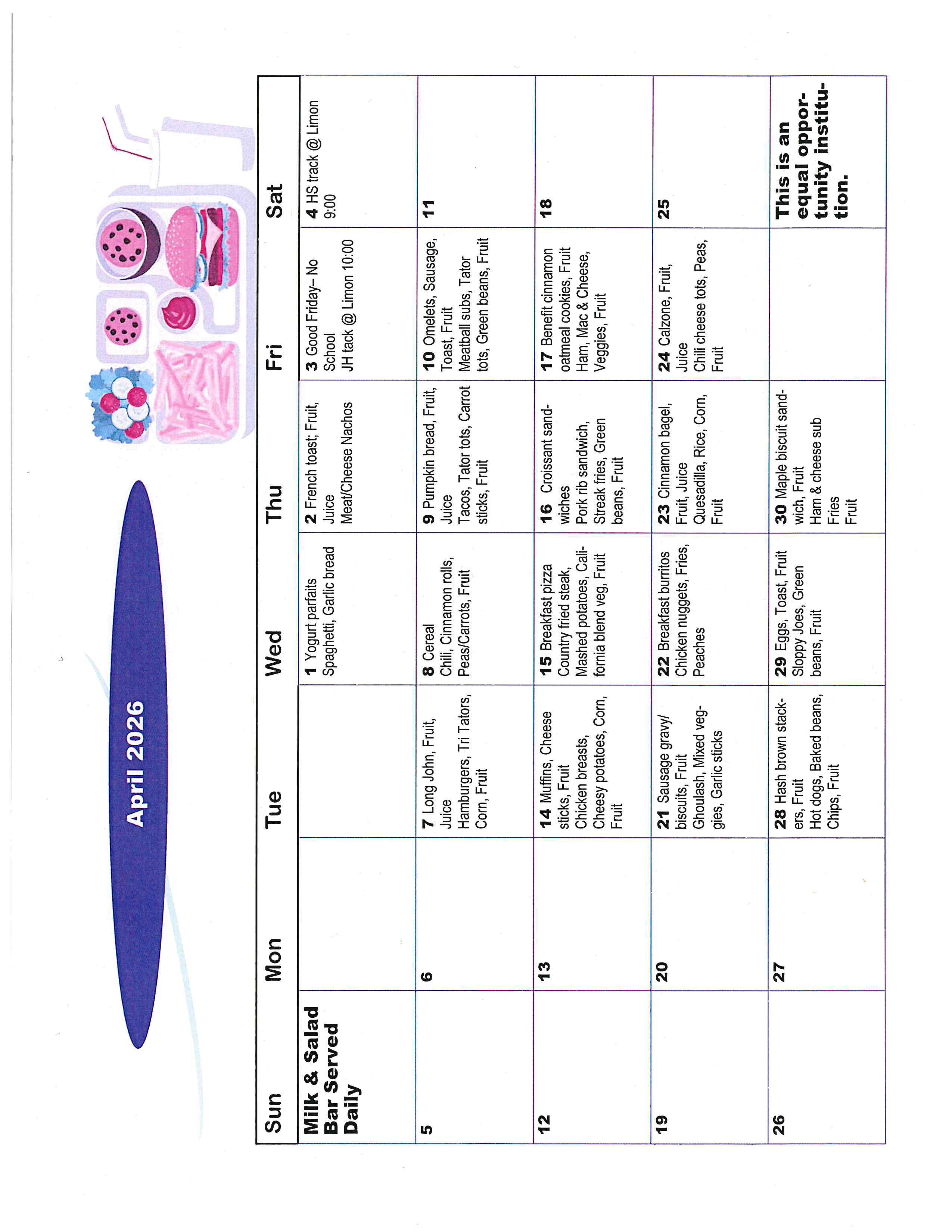 April Menu